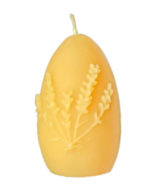 Beeswax Candle - Lavender Egg Ornamental