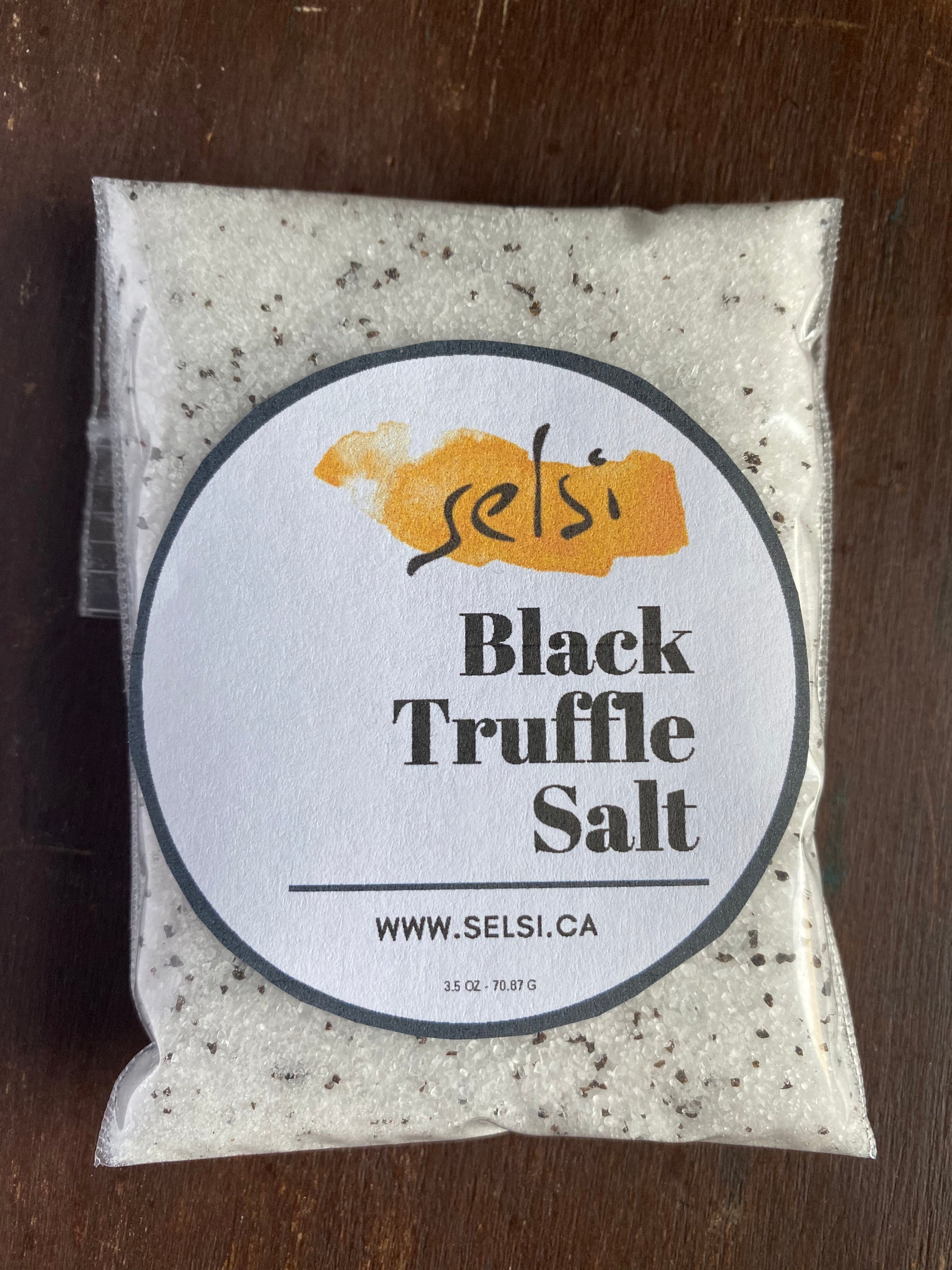 Black Truffle Salt,  Re-Fill Baggie 3.5 oz Bulk